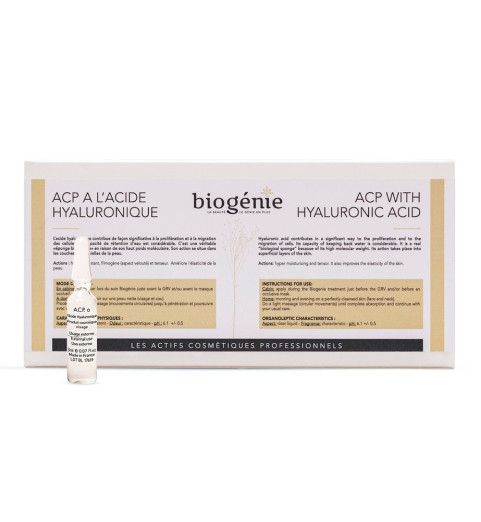 Biogenie (Биожени) A.C.P. Acide Hyaluronique / Ампулы с гиалуроновой кислотой (PH 6,1+-0,5), 10 ампул по 2 мл Biogenie (Биожени) A.C.P. Acide Hyaluronique / Ампулы с гиалуроновой кислотой (PH 6,1+-0,5), 10 ампул по 2 мл