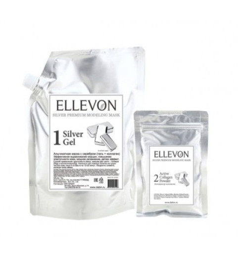 Ellevon (Эллевон) Silver Premium Modeling Mask / Премиум Альгинатная маска с серебром (гель + коллаген), 1000 мл +100 мл Ellevon (Эллевон) Silver Premium Modeling Mask / Премиум Альгинатная маска с серебром (гель + коллаген), 1000 мл +100 мл