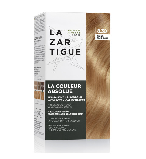 Lazartigue Couleur Absolue - Light Golden Blond 8.30 / Краска для волос перманентная безаммиачная - Светлый золотистый блондин 8.30 , набор Lazartigue Couleur Absolue - Light Golden Blond 8.30 / Краска для волос перманентная безаммиачная - Светлый золотистый блондин 8.30 , набор
