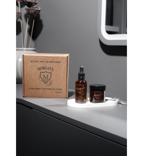 Morgans Подарочный набор (премиальное масло + премиальный крем для бороды и усов)