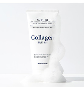 WellDerma Sapphire Low Molecule Collagen Perfect Cleansing Foam / Очищающая пенка на основе низкомолекулярного морского коллагена, 150 мл